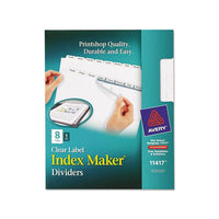 Print And Apply Index Maker Clear Label Dividers, 8 White Tabs, Letter
