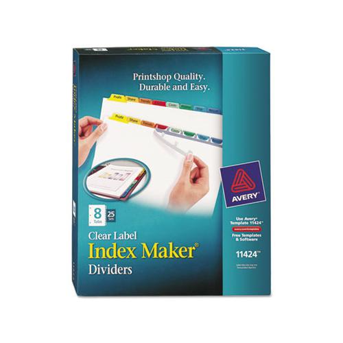 Print And Apply Index Maker Clear Label Dividers, 8 Color Tabs, Letter, 25 Sets