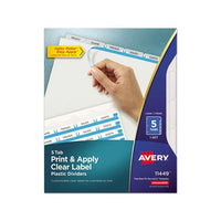 Print And Apply Index Maker Clear Label Plastic Dividers With Printable Label Strip, 5-tab, 11 X 8.5, Translucent, 1 Set