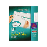 Print And Apply Index Maker Clear Label Dividers, 8 White Tabs, Letter