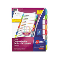 Customizable Toc Ready Index Multicolor Dividers, 1-8, Letter