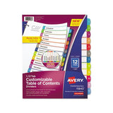 Customizable Toc Ready Index Multicolor Dividers, 1-12, Letter