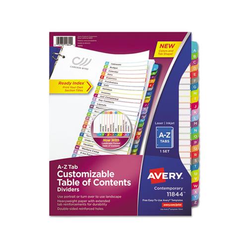 Customizable Toc Ready Index Multicolor Dividers, A-z, Letter