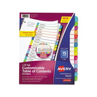 Customizable Toc Ready Index Multicolor Dividers, 1-15, Letter