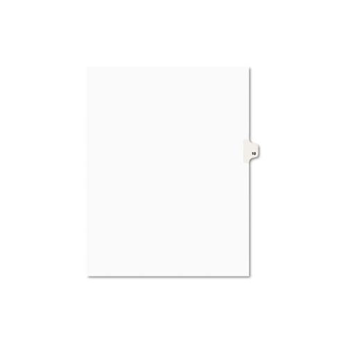 Preprinted Legal Exhibit Side Tab Index Dividers, Avery Style, 10-tab, 10, 11 X 8.5, White, 25-pack