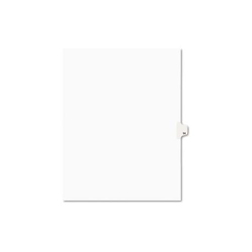 Preprinted Legal Exhibit Side Tab Index Dividers, Avery Style, 10-tab, 14, 11 X 8.5, White, 25-pack