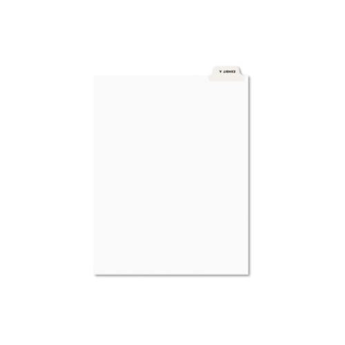 Avery-style Preprinted Legal Bottom Tab Divider, Exhibit A, Letter, White, 25-pk