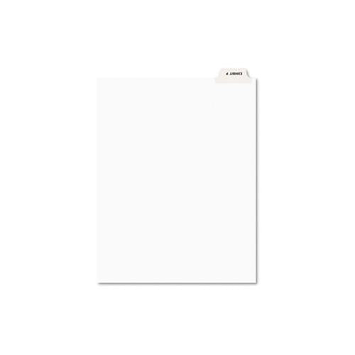 Avery-style Preprinted Legal Bottom Tab Dividers, Exhibit P, Letter, 25-pack