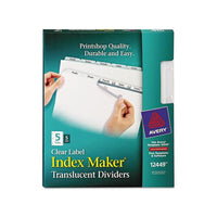 Print And Apply Index Maker Clear Label Plastic Dividers With Printable Label Strip, 5-tab, 11 X 8.5, Translucent, 5 Sets