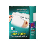 Print And Apply Index Maker Clear Label Plastic Dividers With Printable Label Strip, 5-tab, 11 X 8.5, Translucent, 5 Sets