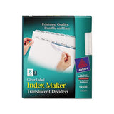 Print And Apply Index Maker Clear Label Plastic Dividers With Printable Label Strip, 8-tab, 11 X 8.5, Translucent, 5 Sets