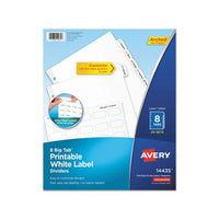 Big Tab Printable White Label Tab Dividers, 8-tab, Letter, 20 Per Pack