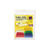 Insertable Index Tabs With Printable Inserts, 1-5-cut Tabs, Assorted Colors, 1.5" Wide, 25-pack