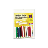 Insertable Index Tabs With Printable Inserts, 1-5-cut Tabs, Assorted Colors, 2" Wide, 25-pack