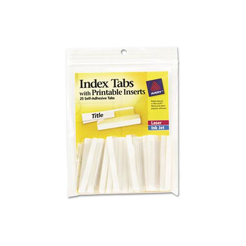 Insertable Index Tabs With Printable Inserts, 1-5-cut Tabs, Clear, 2" Wide, 25-pack