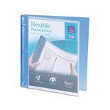 Flexible View Binder With Round Rings, 3 Rings, 0.5" Capacity, 11 X 8.5, Blue