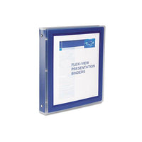 Flexi-view Binder With Round Rings, 3 Rings, 1" Capacity, 11 X 8.5, Navy Blue