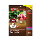 Oval Labels W- Sure Feed & Easy Peel, 1 1-2 X 2 1-2, Glossy White, 180-pack