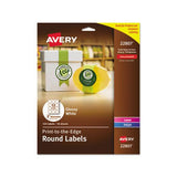 Round Print-to-the Edge Labels With Sure Feed And Easy Peel, 2" Dia, Glossy White, 120-pk