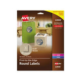 Round Brown Kraft Print-to-the-edge Labels, 2.5" Dia, 225-pk