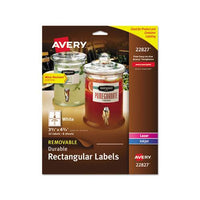 Removable Print-to-the-edge White Labels W- Sure Feed, 3 1-2 X 4 3-4, 32-pack