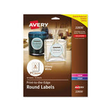 Round Print-to-the Edge Labels With Surefeed, 2.5" Dia, Glossy White, 90-pk