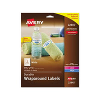 Water-resistant Wraparound Labels W- Sure Feed, 9 3-4 X 1 1-4, White, 40-pack