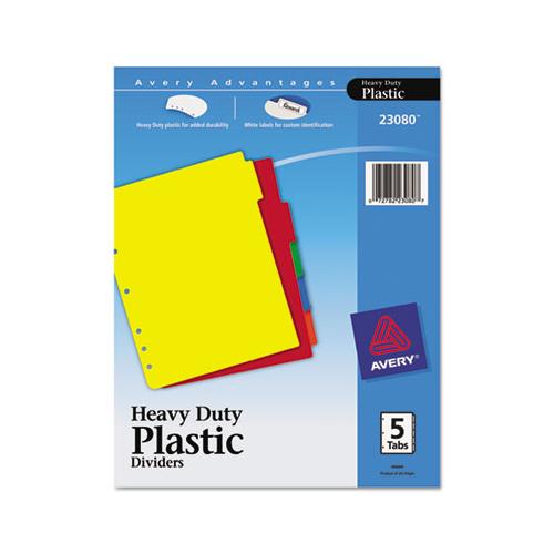 Heavy-duty Plastic Dividers With Multicolor Tabs And White Labels , 5-tab, 11 X 8.5, Assorted, 1 Set