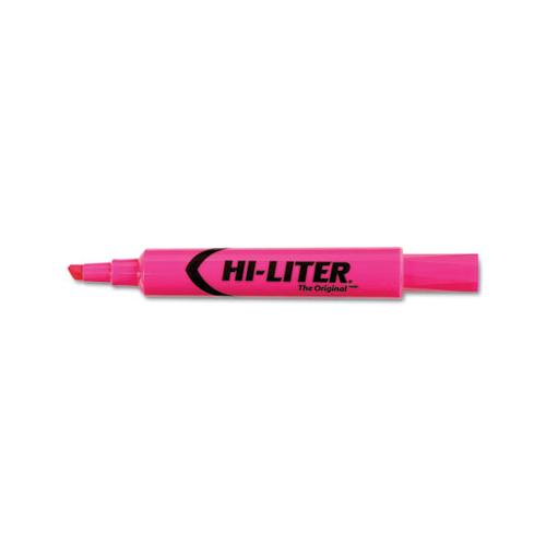 Hi-liter Desk-style Highlighters, Chisel Tip, Fluorescent Pink, Dozen