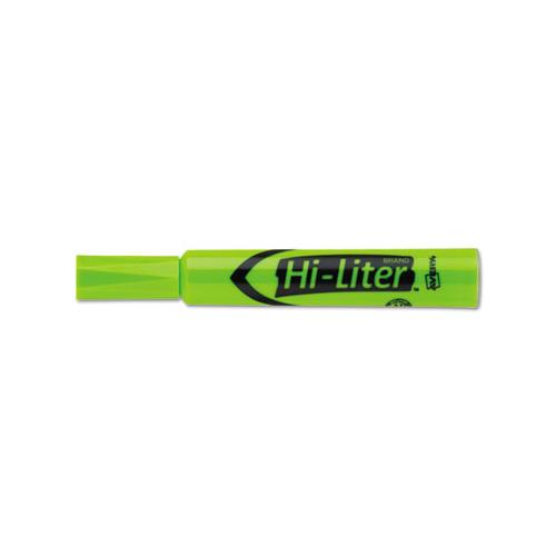 Hi-liter Desk-style Highlighters, Chisel Tip, Fluorescent Green, Dozen