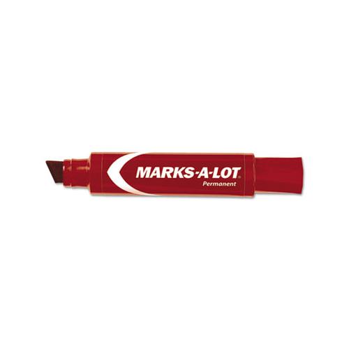 Marks A Lot Extra-large Desk-style Permanent Marker, Extra-broad Chisel Tip, Red