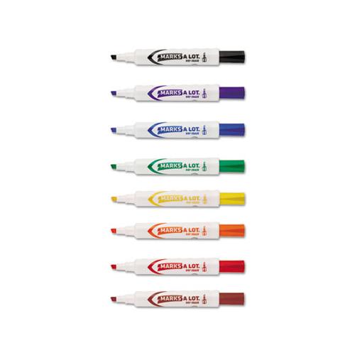 Marks A Lot Desk-style Dry Erase Marker, Broad Chisel Tip, Assorted Colors, 8-set
