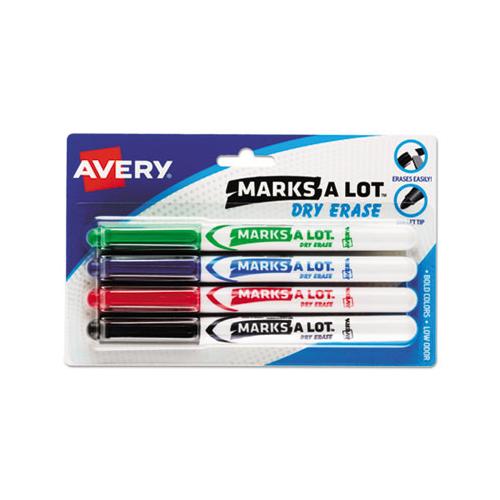 Marks A Lot Pen-style Dry Erase Marker, Medium Bullet Tip, Assorted Colors, 4-set