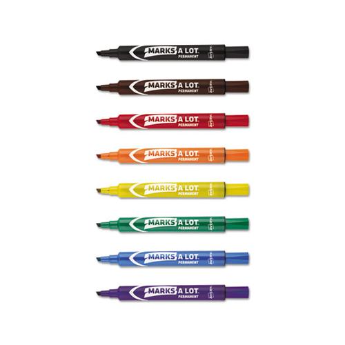 Marks A Lot Large Desk-style Permanent Marker, Broad Chisel Tip, Assorted Colors, 12-set
