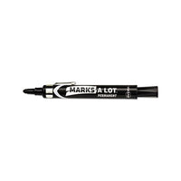 Marks A Lot Large Desk-style Permanent Marker With Metal Pocket Clip, Broad Bullet Tip, Black, Dozen