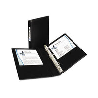 Mini Size Durable Non-view Binder With Round Rings, 3 Rings, 1" Capacity, 8.5 X 5.5, Black