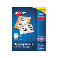 Shipping Labels With Paper Receipt Bulk Pack, Inkjet-laser Printers, 5.06 X 7.63, White, 100-box