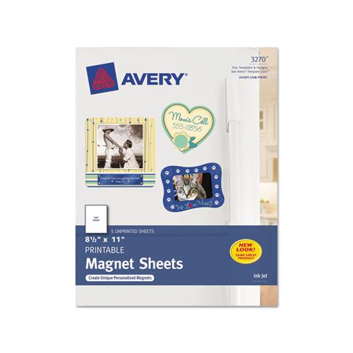 Printable Magnet Sheets, 8.5 X 11, White, 5-pack