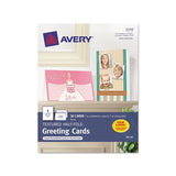 Textured Half-fold Greeting Cards, Inkjet, 5 1-2 X 8.5, Wht, 30-bx W-envelopes