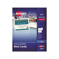 Textured Note Cards, Inkjet, 4 1-4 X 5 1-2, Uncoated White, 50-bx W-envelopes