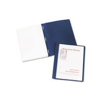 Durable Clear Front Report Cover W-prong Fasteners, 1-8" Cap, Clear-blue, 25-box
