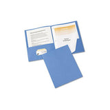 Two-pocket Folder, Prong Fastener, Letter, 1-2" Capacity, Light Blue, 25-box