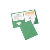 Two-pocket Folder, Prong Fastener, Letter, 1-2" Capacity, Green, 25-box