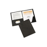 Two-pocket Folder, Prong Fastener, Letter, 1-2" Capacity, Black, 25-box