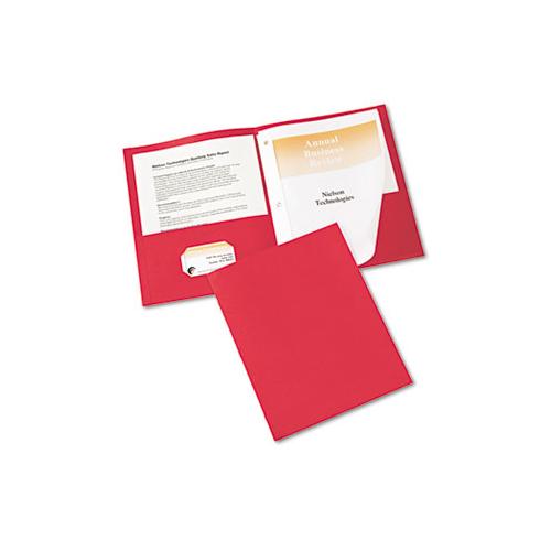 Two-pocket Folder, Prong Fastener, Letter, 1-2" Capacity, Red, 25-box