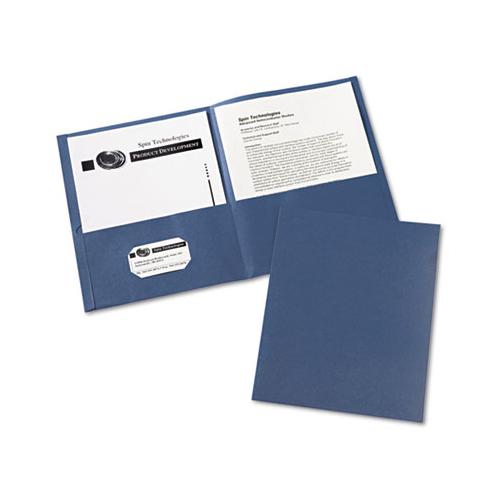 Two-pocket Folder, 40-sheet Capacity, Dark Blue, 25-box