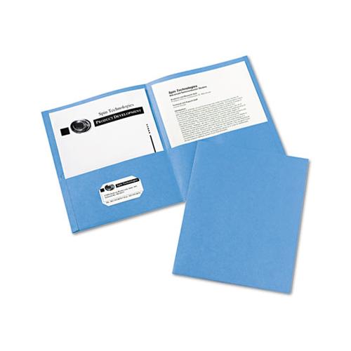 Two-pocket Folder, 40-sheet Capacity, Light Blue, 25-box
