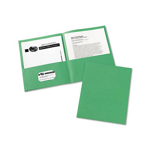 Two-pocket Folder, 40-sheet Capacity, Green, 25-box