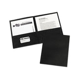 Two-pocket Folder, 40-sheet Capacity, Black, 25-box