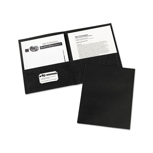 Two-pocket Folder, 40-sheet Capacity, Black, 25-box